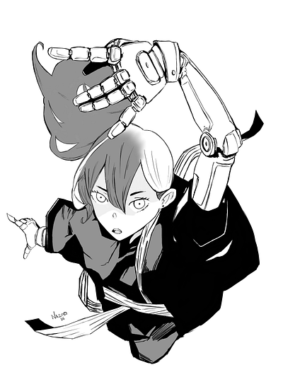 Cyborg clip studio paint illustration