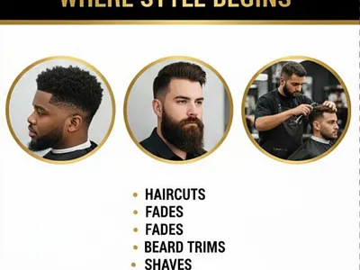 "The lion's Den's" barbing saloon flyer branding design flyer design graphic design logo