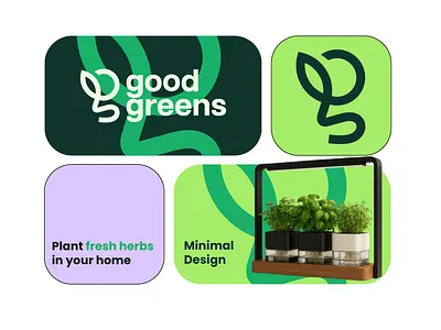 Good Greens - Branding 3d branding graphic design green hydroponics illustration logo logo desing minimal model nutrient nutrients product seeds vector vegetable
