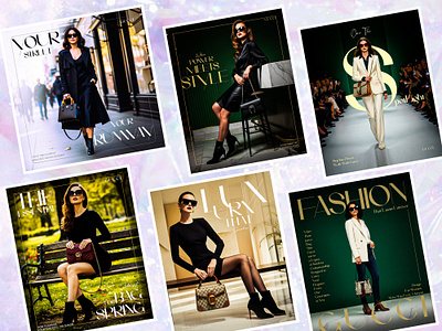 Six bags. Six stories. One timeless signature — Gucci. bag branding dress fashion graphic design gucci photoshop premium style typography
