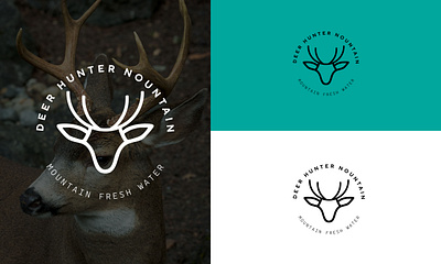 Deer Hunter Mountain — Mountain Fresh Water branding branding logo deer logo logo creation minimalis logo