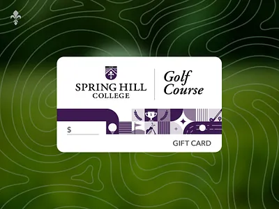 SHC Golf Course Gift Card 2025 campus golf course card card design college content design gift card golf golf card golf course graphic design higher education illustration print university vector