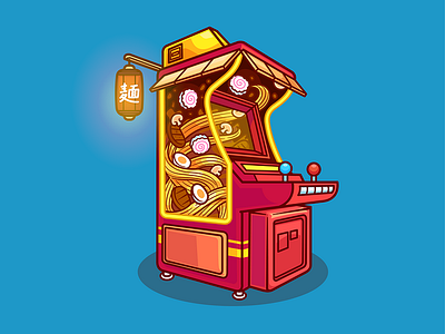 Ramen Arcade🍜 🕹️ card design font icon idea illustration pattern plant sign ui