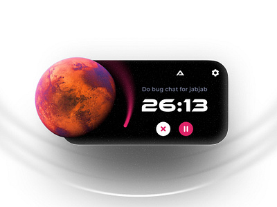 Space / Mars Focus Timer Widget UI concept darkmode design desktopwidget futuristic mars productivity sci fi space timer ui widget
