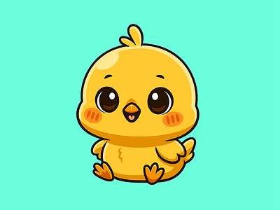 Cute Chick Character🐥🐤🐣 card design font icon idea illustration pattern plant sign ui