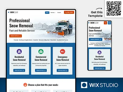 Snow Removal Services Wix Studio Website Template beautiful website blue website business website emergency services removal snow snow removal snow remove snow remove service website template winter services winter website wix studio wix studio website wix studio website template