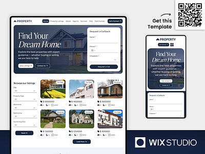Property Listings Wix Studio Website Template beautiful website dream home website house sell website house seller properties template property listing property listings property seller property website real estate real estate template realtor website website template wix real estate wix studio wix studio website wix studio website template