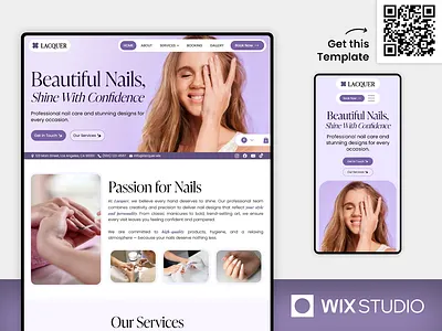 Nail Salon Wix Studio Website Template beautiful website feminine website nail nail salon website nail spa website nail studio website nail tech website nail technician website nail template nails salon salon website website template wix studio wix studio website wix studio website template