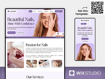 Nail Salon Wix Studio Website Template beautiful website feminine website nail nail salon website nail spa website nail studio website nail tech website nail technician website nail template nails salon salon website website template wix studio wix studio website wix studio website template