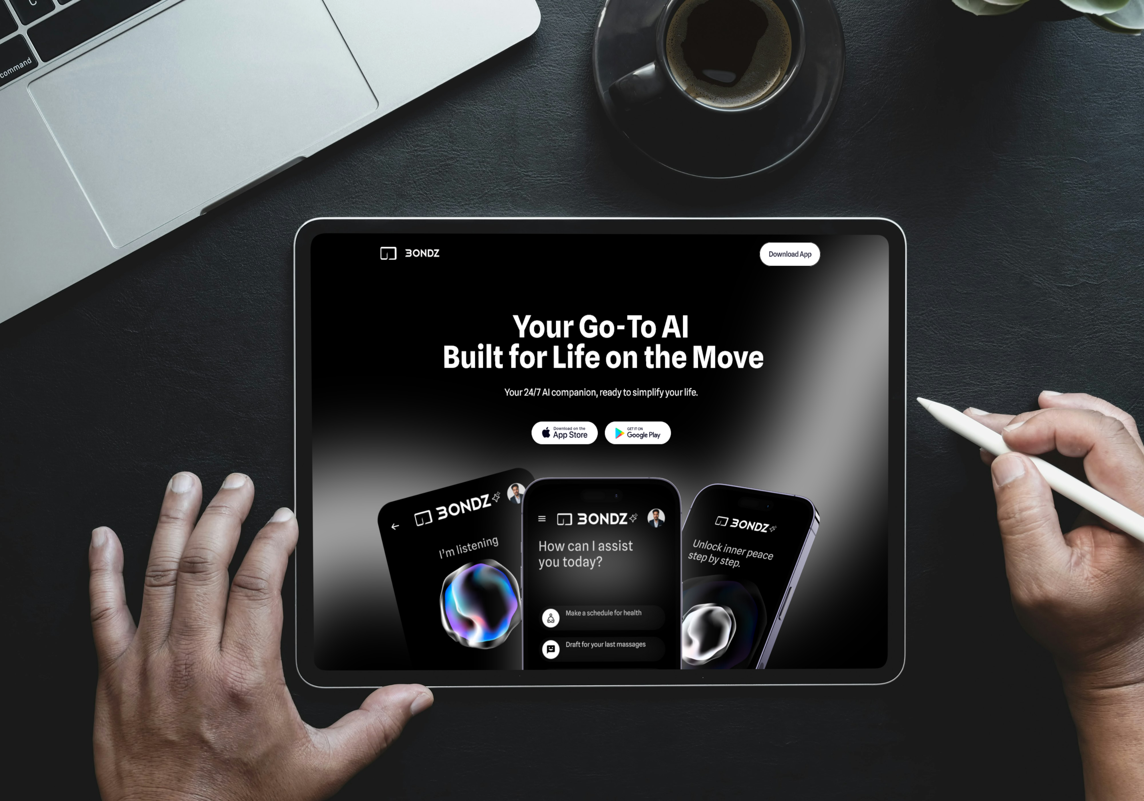 BONDZ - AI ASSISTANT | FRAMER PROJECT agency artificial intelligence branding creative agency design digital creators figma framer landing page logo micro interaction motion graphics motion ui one page landing site saas startup ui ux ux design web design