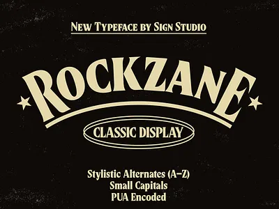 Rockzane - Classic bold serif with small caps versatile headline