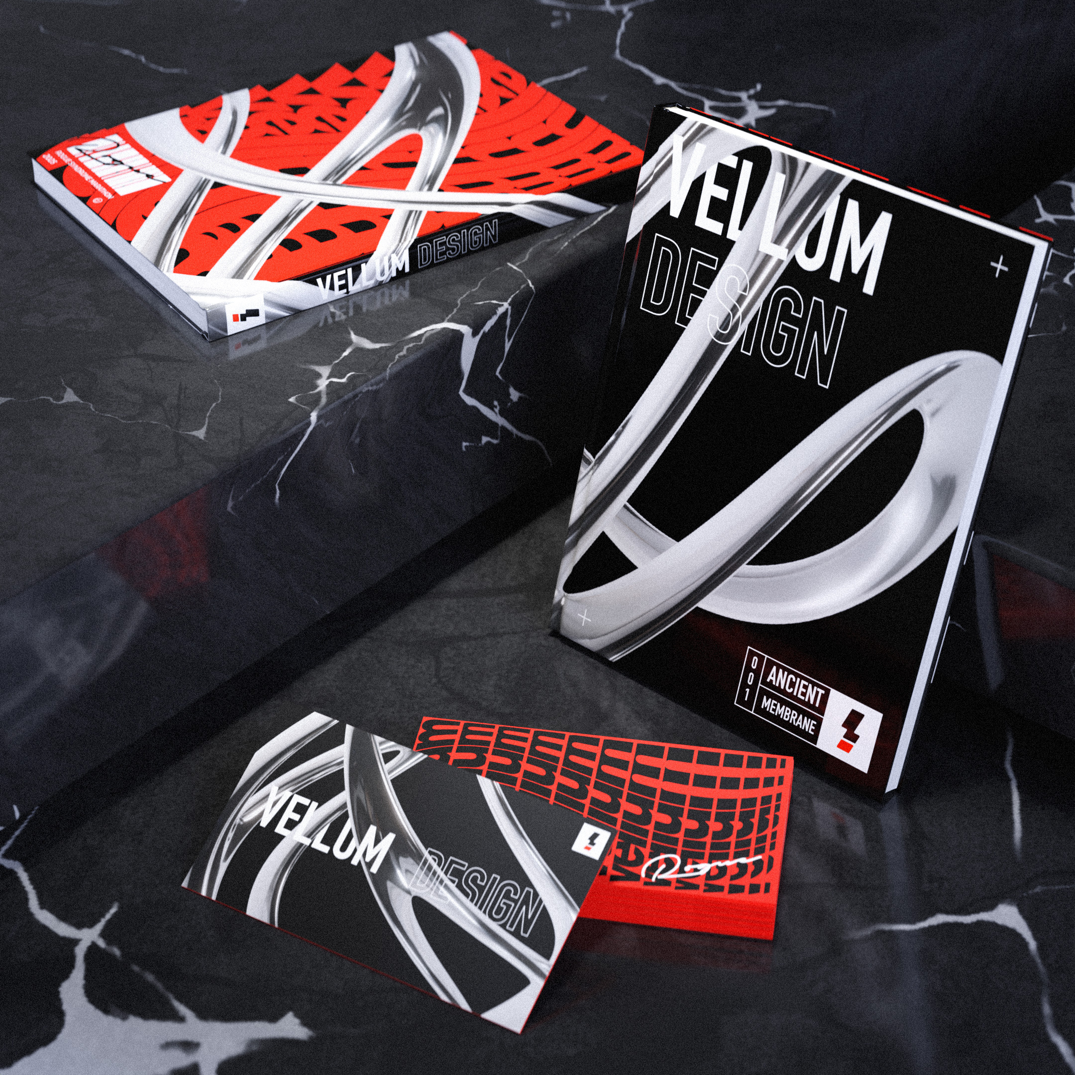 VELLUM Design (Mockup Product) 3d art artbook blender book cover brand strategy business card c4d editorial illustrator magazine product design uv unwrap