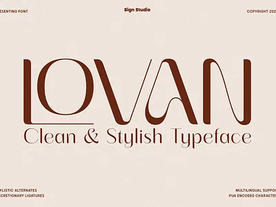 Lovan - Modern Romantic Font clean and stylish