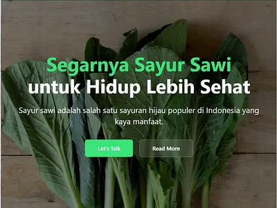 Simple Landing Page - SAWIY example web healthy web landing page simple landing page design simple web simple web design vegetable web web sayuran