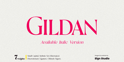 Gildan - Regular & Italic Font contemporary classic logotype
