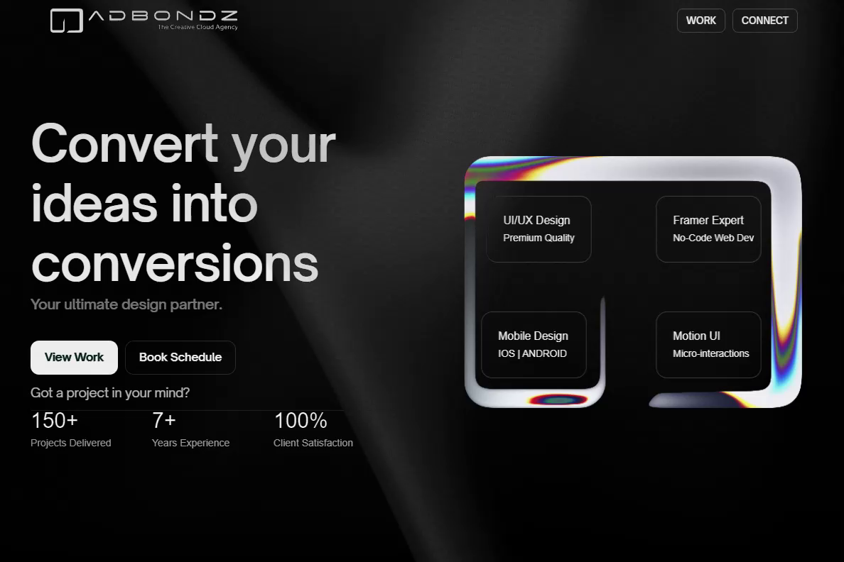 Example of Minimal Dark Web Hero Section Design