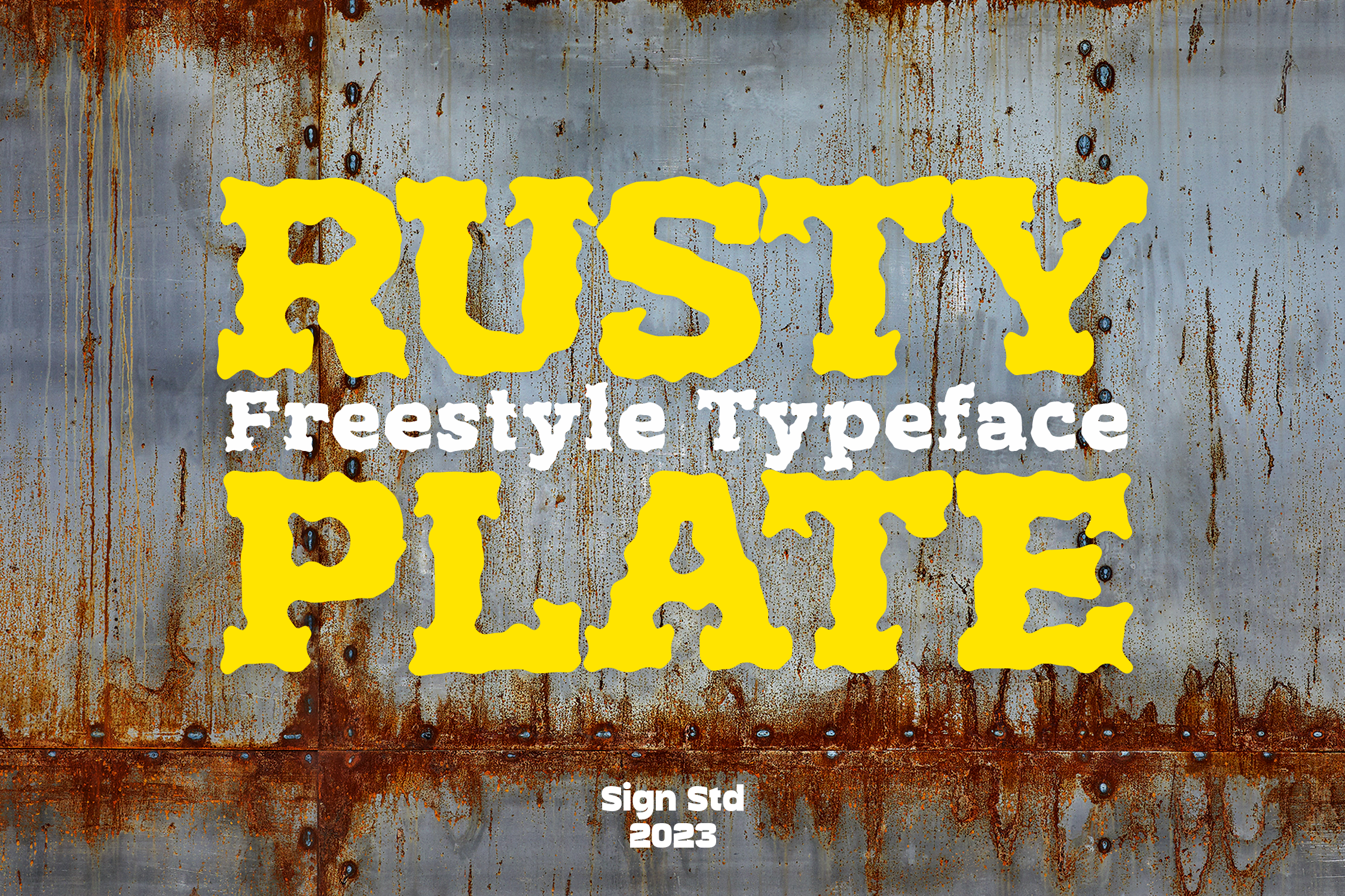 Rusty Plate - Freestyle Typeface unique typeface
