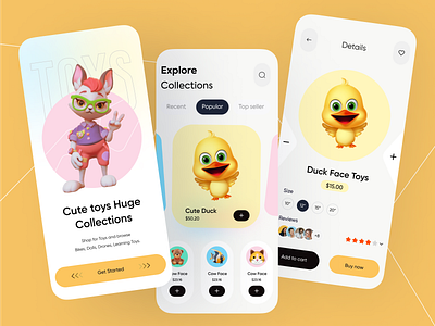 Toys App Design app design branding motion graphics product design toys app trending design ui ui design ui ux uiux design