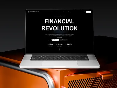 BONDZ FINANCE WEBSITE MOCKUP - DARK MODE agency branding creative agency design digital creators figma framer illustration saas ui