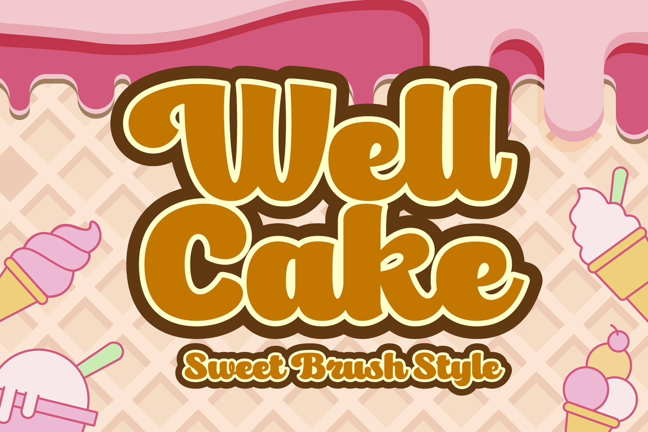 Well Cake - Bold Brush Style Font sign studio