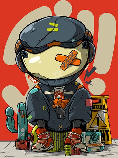 Chill and Calm anime apparel art character comic cyberpunk design doodle game icon illustration merchandise vector