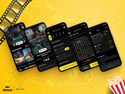 Cinema Ticket App app ui biletinial cinema cinema app design interface mobile mobile app mobile app ui movie app product product design ui