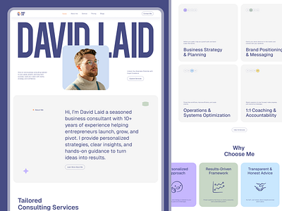 DAVID LAID - Personal consulting Website businessconsultan david laid design landing page modernwebdesign personal branding personal consulting website portfoliowebsite responsivedesign ui ui design ux ux design web design website