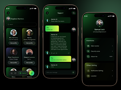 Mentor AI – Smart Learning & Chatbot Mobile App Design ai ai app ai assistant ai chat app design chat app chat bot chatbot interface education app figma design learning app mentor ai mobile mobile app mobile app design productivity app smart ai smart learning student app ui gradient