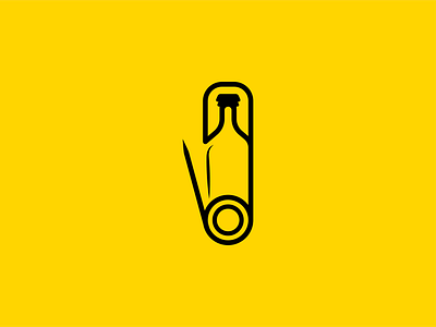 negative space bottle logo beer bottle logo beer logo bottle logo branding creative bottle logo creative logo logo logo design logo idea minimal logo negative space beer logo negative space bottle logo negative space logo safety pin logo wordmark logo