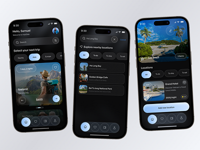 Travel App adventure app redesign booking booking experience flight booking ui hotel booking app mobile app mobile app ui mobile ui tourism tourism app tourist travel travel agency travel app trip ui ux vacation vacation planner