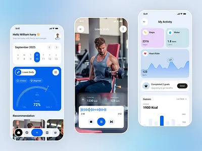 Workout & Fitness App Exploration - Mobile UI/UX app app concept app design daily activity design design inspiration exercise fitness fitness app interface design ios mobile mobile app mobile app design product design react native tracking ui design ux design workout app