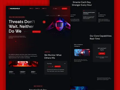 AI Cyber Threat Monitoring Website ai ar creative cyber latest modern security ui ux vr website