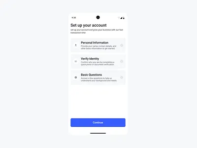 Set up your account. design fintech ui ui design ux ux design