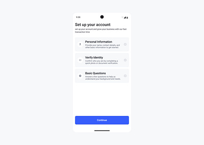 Set up your account. design fintech ui ui design ux ux design
