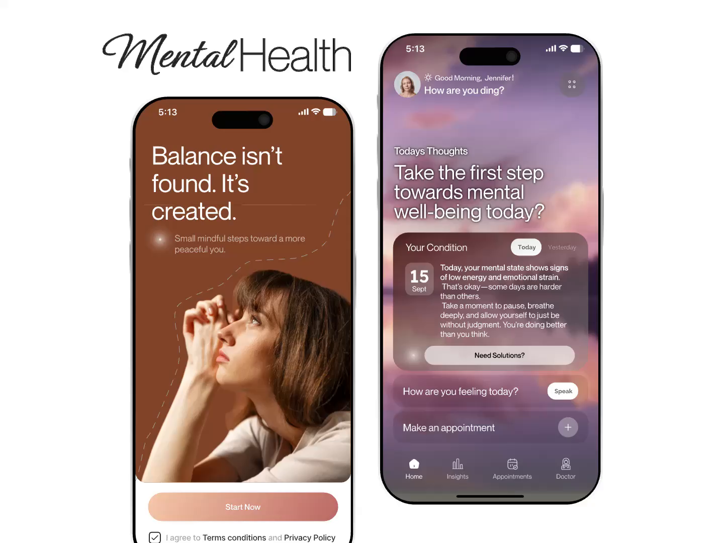 Example of Ai mental health app design