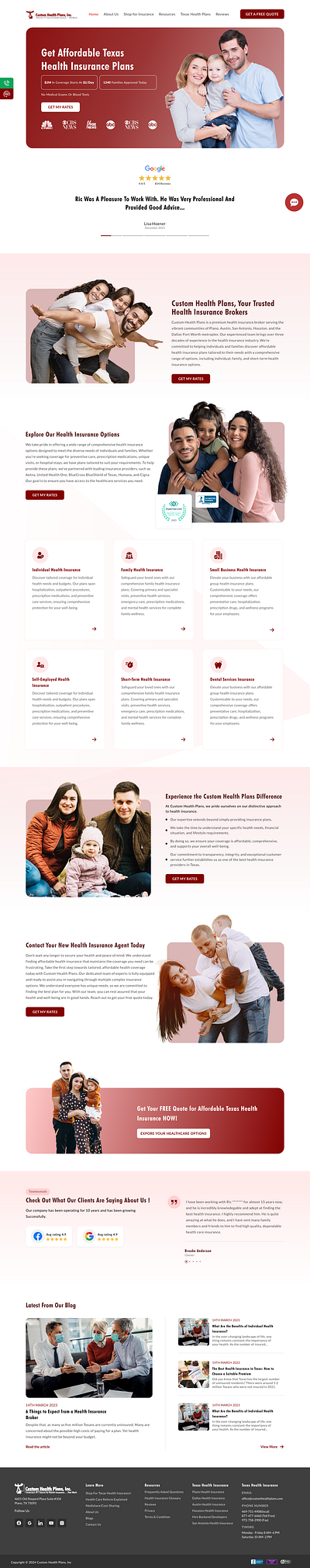 Custom Health Plans branding clean ui custom health plans health plans plans typography ui user reserch vector website design
