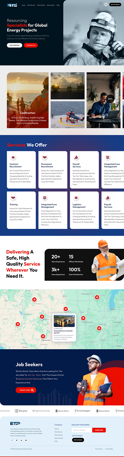 ETP branding clean ui graphics design project recruitment service typography ui ux website design