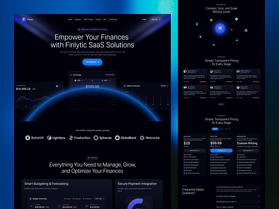 Fintech SaaS Landing Page banking saas web crypto landing page dashboard finance financial fintech fintech saas landing page landing page product design saas saas landing page saas web saas website ui ux web web app web design website