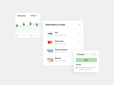 Transaction ui Card Design app design fintech interface payment service ui web