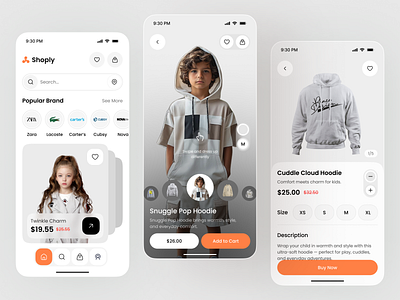 Kids Fashion E-Commerce App | Minimal & Modern Shopping UI app design e commerce ecommerce ecommerce app ecommerce design fashion app fashion store kids fashion mobile mobile app online shopping shop app shopping app trending design