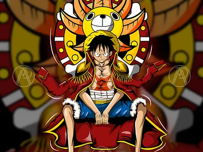 Monkey D. Luffy anime fanart graphic design illustration tshirt
