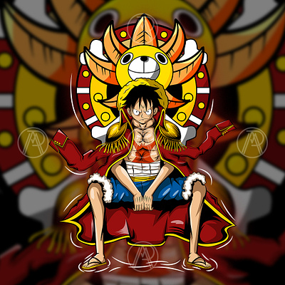 Monkey D. Luffy anime fanart graphic design illustration tshirt