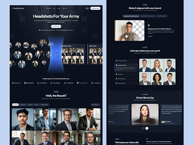 Headshotly.ai Enterprise Landing Page ai ai landing page landing page ui ui design ux design website