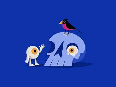 Bird's-eye view bird eyes illustration scull