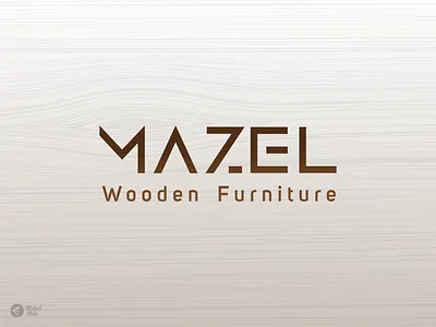 Mazel Logo design branding chair design furniture graphic design icon illustration logo symbol table typography wood جرافیک شعار