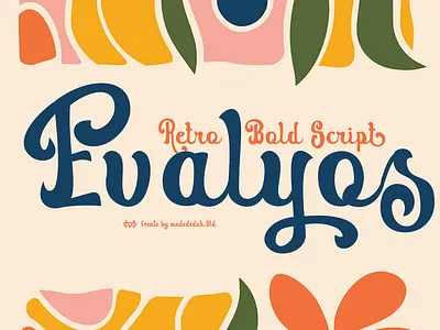 Evalyos Retro Script 3d baseball font birthday font bold brandidentity brush font calligraphy classic content font cute font fashion invitation kids font logotype menu font nostalgic script sport font webfont wedding