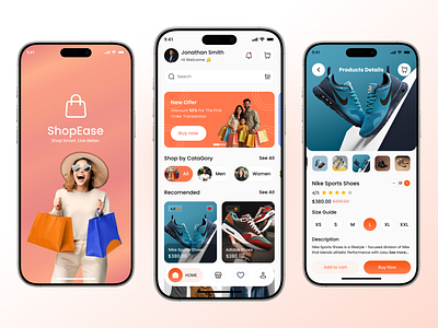 Smart - E-commerce Mobile App UI/UX ai app cart ui dailyui design veli dribbble figmadesign mimimal design mobile app mobile app uiui online shopping product details product details checkkout flow product page product page retail app shoppinh app shoppinh app ecommerce app smart buy smart buy modern ui uidesign uiux