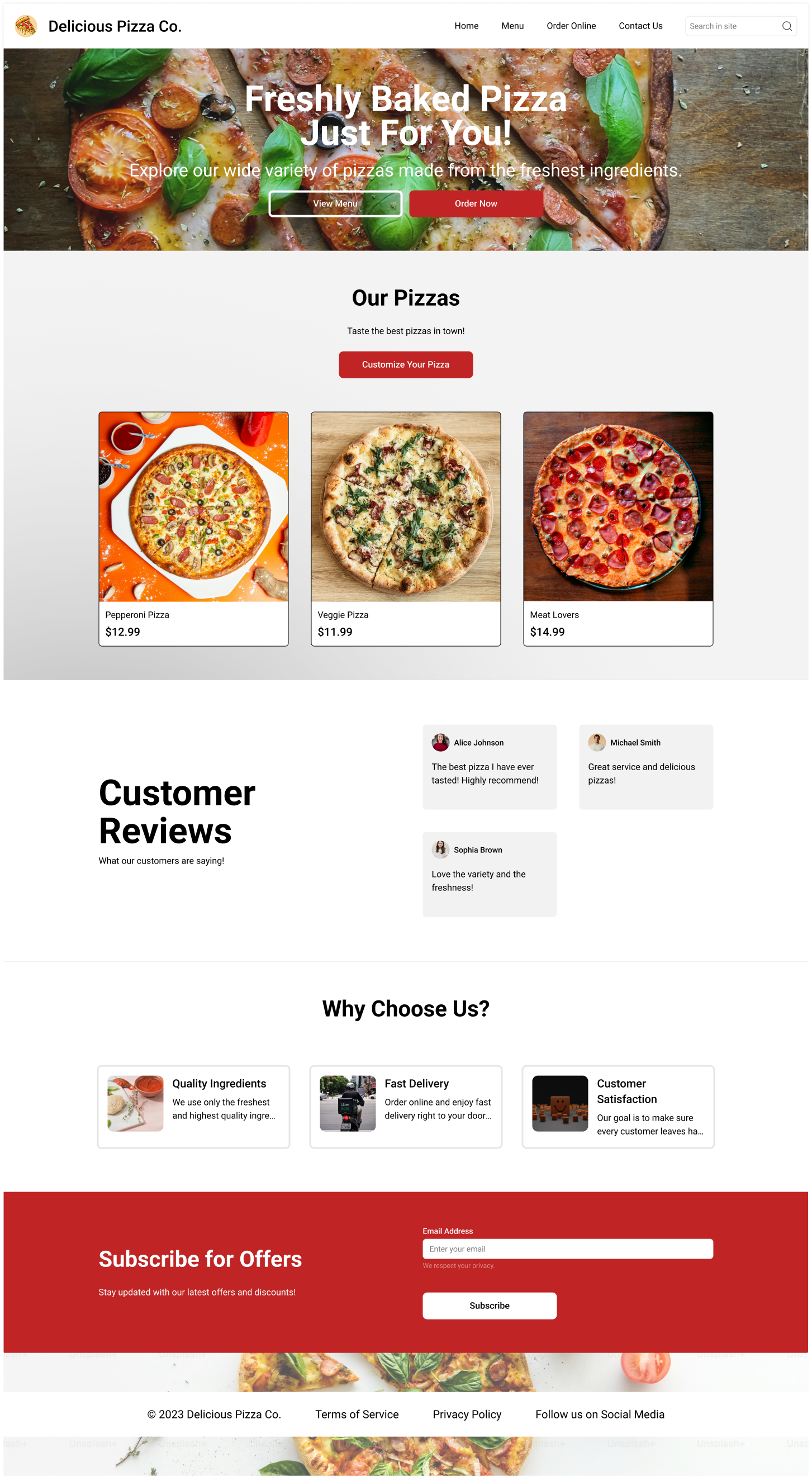 🍕 LANDING PAGE UI DESIGN - PIZZA food website landing page design pizza landing page pizza web restaurant ui ui ui ux design