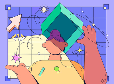 Out of the box 2d character concept design illustration vector visual