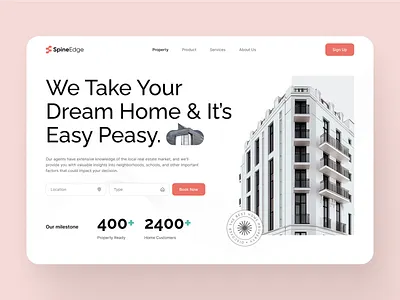 PropTech Hero Section – Real Estate Landing Page UI clean design corporate website figma design hero section ui home search landing page design modern ui product design property search property tech proptech ui real estate saas real estate website saas design search form ui ui ux design user interface ux design web app ui web design ui
